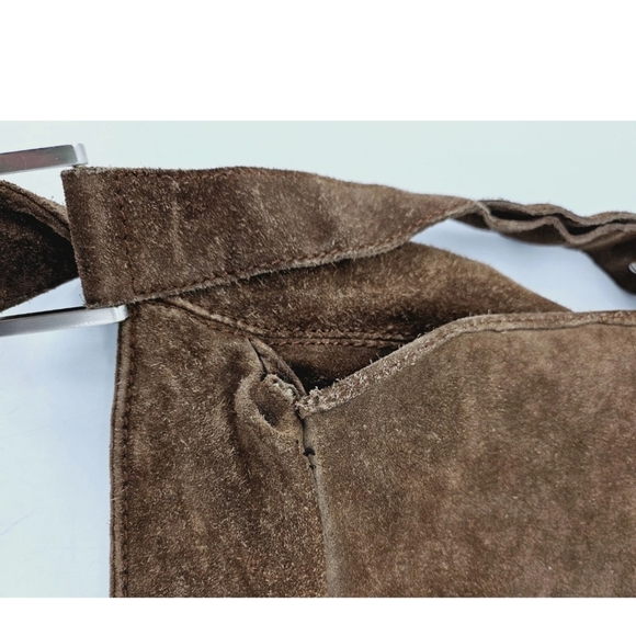 Vintage Bottega Veneta brown suede Sholder  bag Flap Magnetic Closure Minimalist - Picture 10 of 14